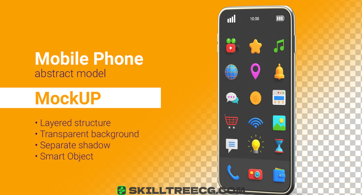 Smartphone Mockup Mobile phone abstract model（315050）-技能树